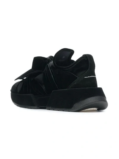 Shop Mm6 Maison Margiela Front Bow Sneakers - Black