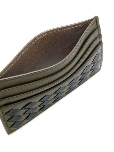 Shop Bottega Veneta Intrecciato Check Cardholder In Green