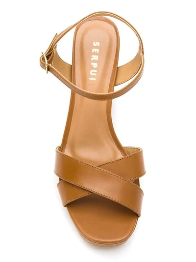 Shop Serpui Leather Strappy Sandals In Brown