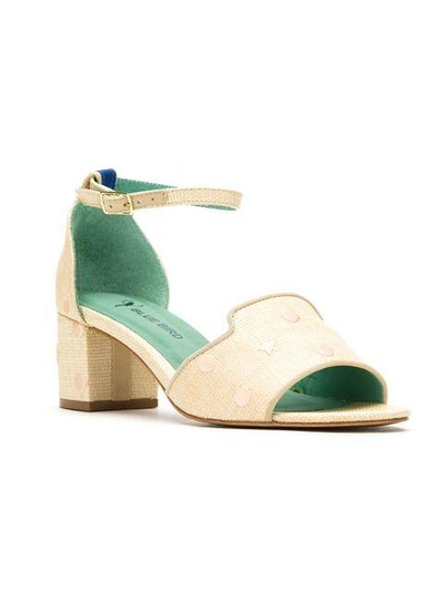 Shop Blue Bird Shoes Embroidered Straw Sandals - Neutrals