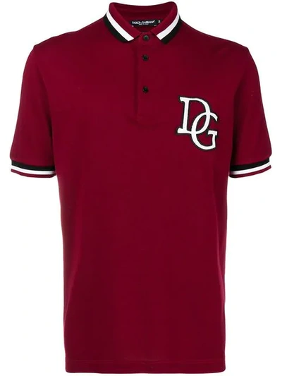 Shop Dolce & Gabbana Dg Polo Shirt In Red