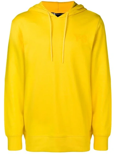 Shop Y-3 Logo Hoodie In Yellow & Orange