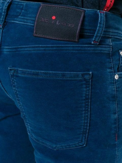 Shop Kiton Straight Leg Solid Jeans - Blue