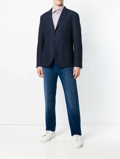 Shop Kiton Classic Straight Leg Jeans - Blue