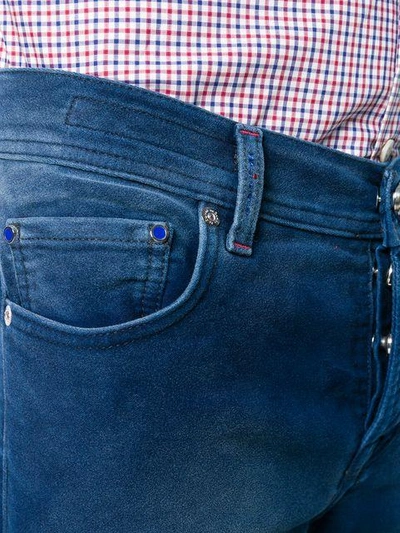 Shop Kiton Classic Straight Leg Jeans - Blue