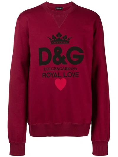 Shop Dolce & Gabbana Royal Love Sweatshirt In Red