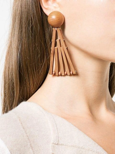 Shop Cult Gaia Geometric Maxi Earrings - Neutrals