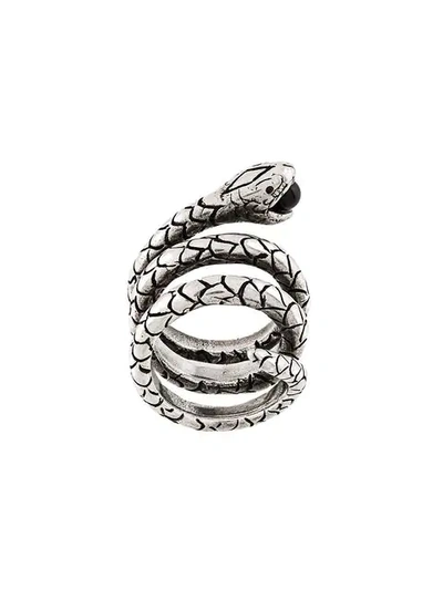 Shop Saint Laurent Snake Ring - Metallic