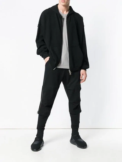 Shop Andrea Ya'aqov Oversized Zip Hoodie In Black