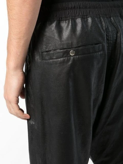 Shop Rick Owens Elasticated Drawstring Track Pants - Black