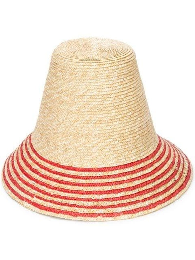 Shop Cult Gaia Striped Hat - Brown