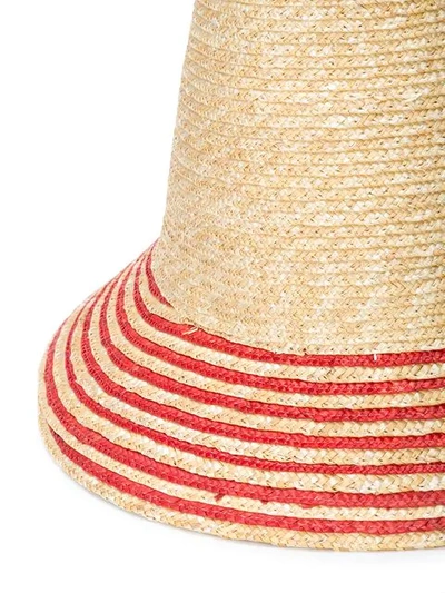 Shop Cult Gaia Striped Hat - Brown