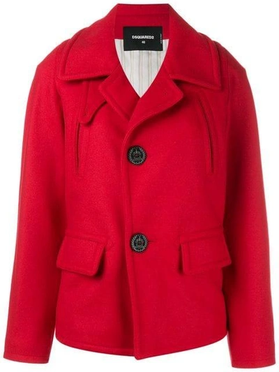 Shop Dsquared2 Button Front Jacket In Red