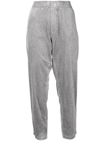 Shop Barena Venezia Barena Cropped Corduroy Trousers - Grey
