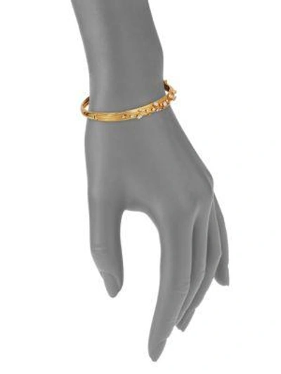 Shop Hueb Plissé 18k Yellow Gold & Diamond Bangle Bracelet