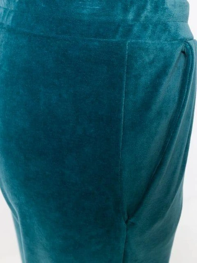 Shop Moncler Ankle Slit Track Pants In Blue