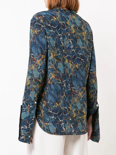Shop Rosie Assoulin Printed Longsleeved Shirt - Blue