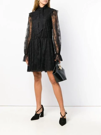 Shop Philosophy Di Lorenzo Serafini Long Sleeve Lace Dress - Black