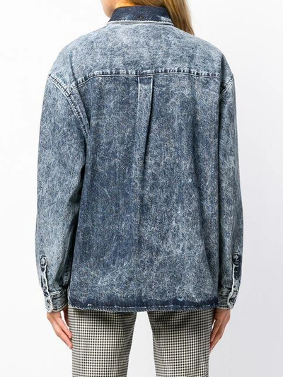 Shop Miu Miu Stained Denim Shirt - Blue