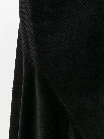 Shop Cedric Charlier Flared Velvet Skirt In Black