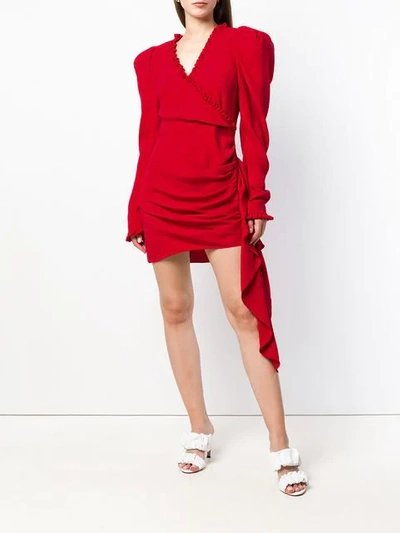 Shop Magda Butrym Drapped Short Dress - Red