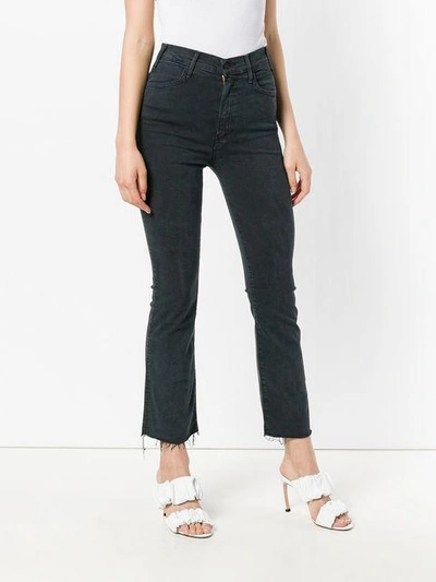 Shop Mother Frayed Cropped Jeans In Fdb Faded Black Fdb