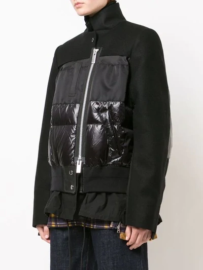 Shop Sacai Contrast Style Jacket In Black