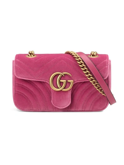 Shop Gucci Gg Marmont Velvet Mini Bag