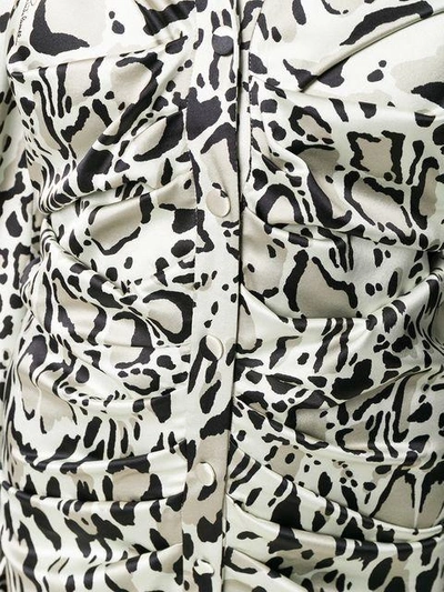Shop Roberto Cavalli Animal Print Shirt Dress - Neutrals