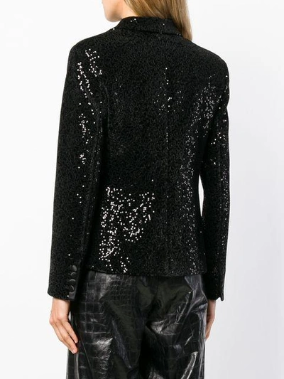 Shop Redemption Velvet Sequin Blazer In Black