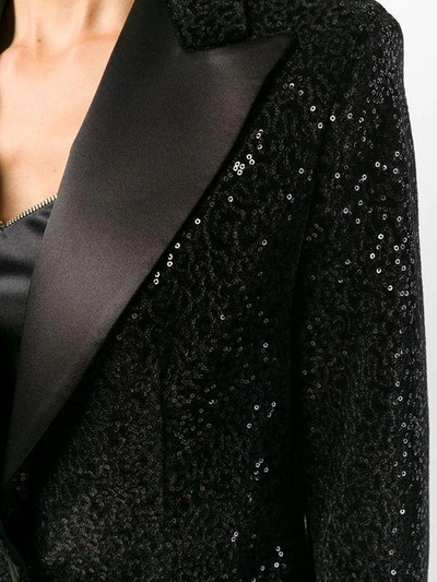 Shop Redemption Velvet Sequin Blazer In Black