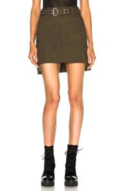 Shop Helmut Lang Military Patch Skirt In Dark Peat