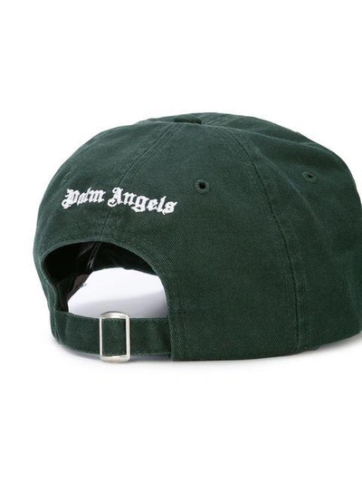 Shop Palm Angels Logo Embroidered Cap - Green