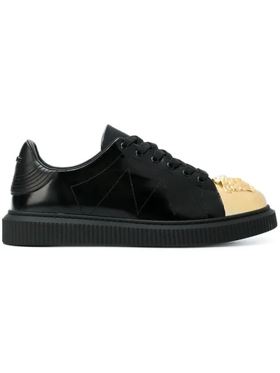 Shop Versace Metallic Tip Nyx Sneakers In Black