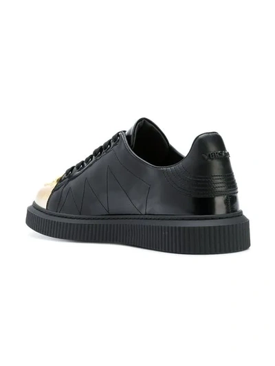 Shop Versace Metallic Tip Nyx Sneakers In Black