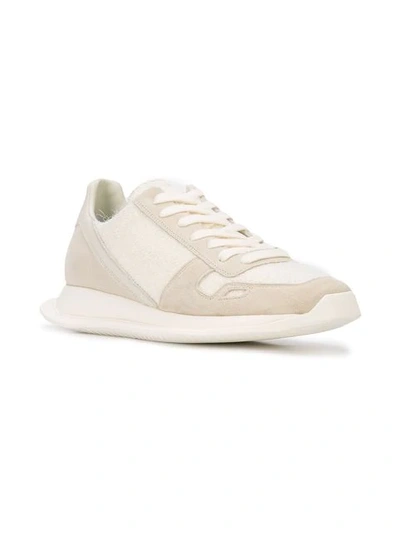 Shop Rick Owens Contrast Low Top Sneakers - White