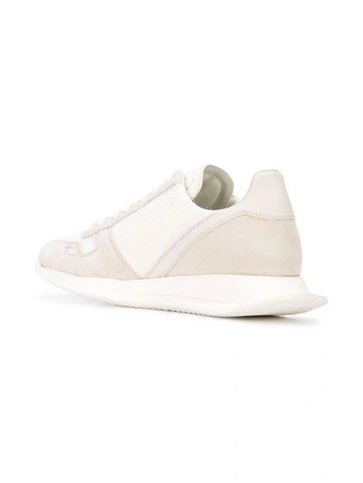 Shop Rick Owens Contrast Low Top Sneakers - White