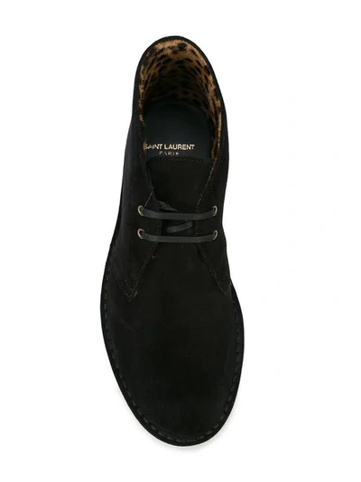 Shop Saint Laurent Oran Lace-up Boots - Black
