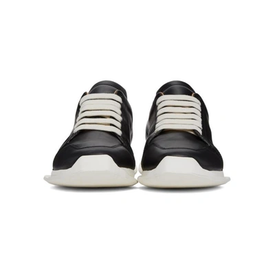 Shop Rick Owens Black Oblique Sneakers In 911 Blk/wt