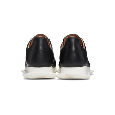 Shop Rick Owens Black Oblique Sneakers In 911 Blk/wt