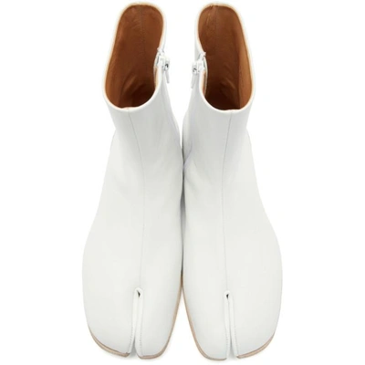 Shop Maison Margiela White Flat Tabi Boots In H0518 Offwh