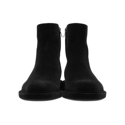 Shop Maison Margiela Black Flock Treatment Ankle Boots In T8017 Blk