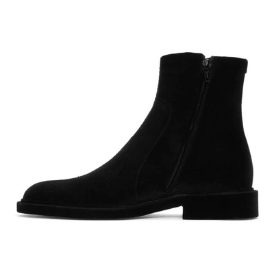 Shop Maison Margiela Black Flock Treatment Ankle Boots In T8017 Blk