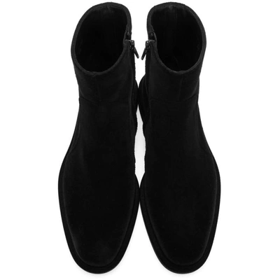 Shop Maison Margiela Black Flock Treatment Ankle Boots In T8017 Blk