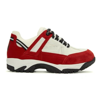 Shop Maison Margiela White And Red Security Sneakers In H6988 Wh/rd