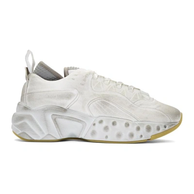 Shop Acne Studios White Tumbled Rockaway Sneakers