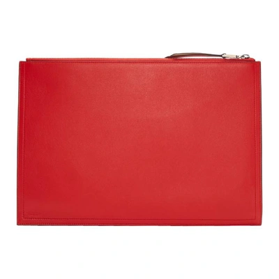 Shop Givenchy Red 4g Emblem Pouch In 626 Poppy R