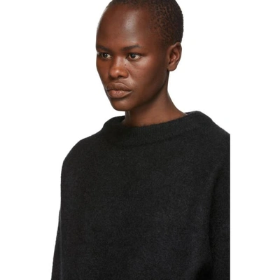 Shop Acne Studios Black Dramatic Crewneck Sweater