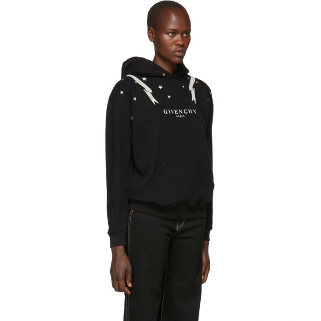 Givenchy Gemini print Long sleeve Cotton Hooded Sweatshirt In Black ModeSens