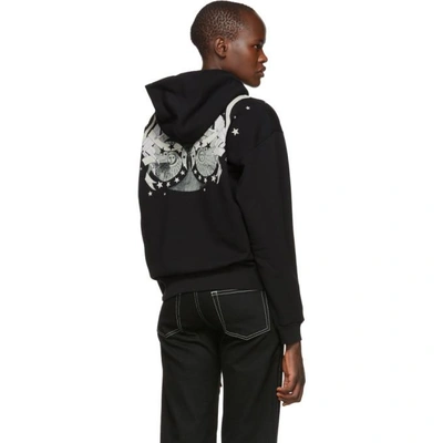 Shop Givenchy Black Gemini Logo Hoodie In 001 Black